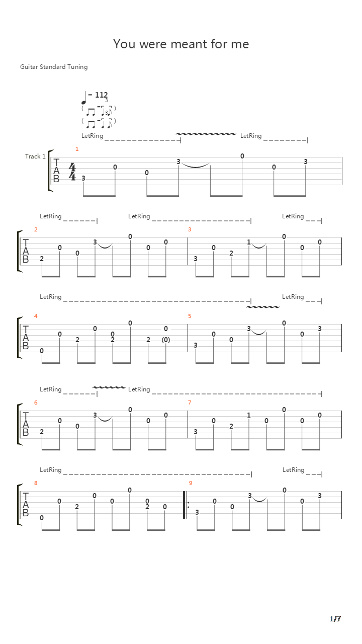 You Were Meant For Me吉他谱