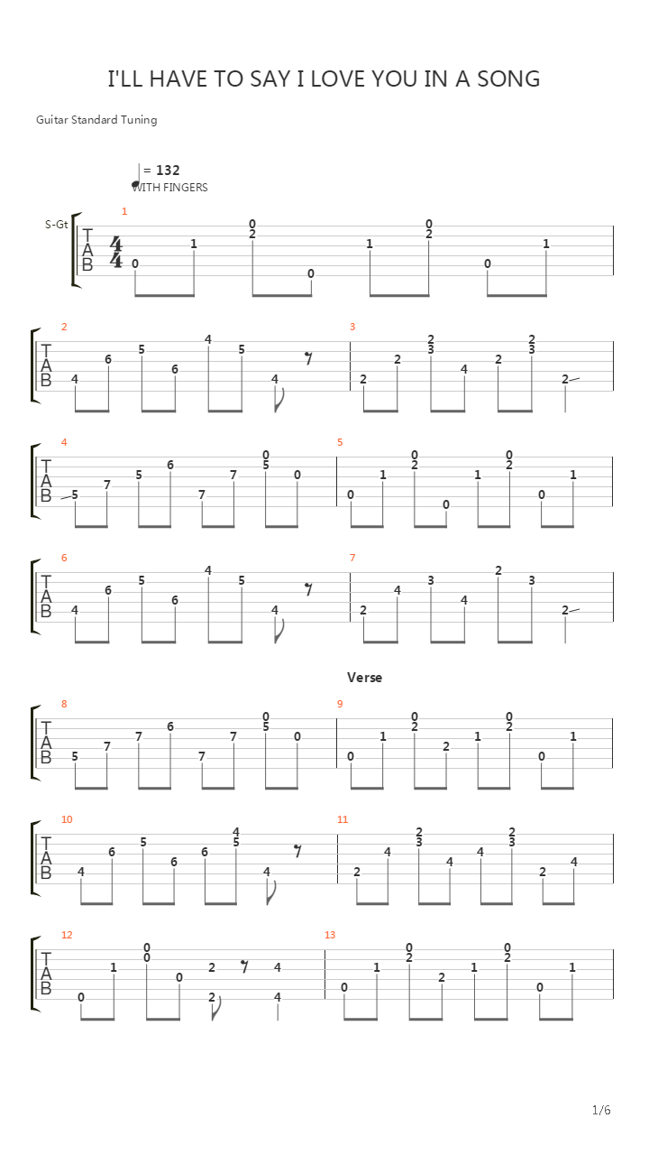 Ill Have To Say I Love You In A Song吉他谱