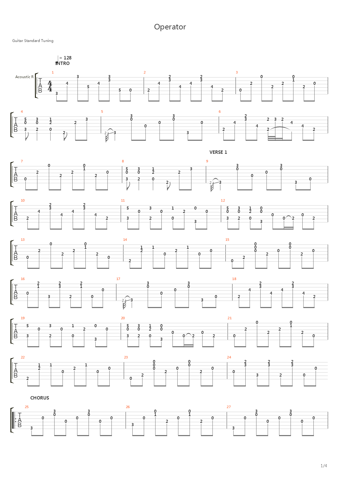 Operator吉他谱