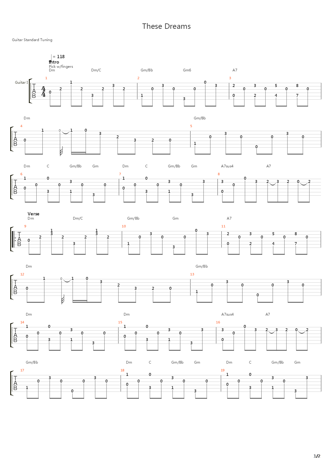 These Dreams吉他谱