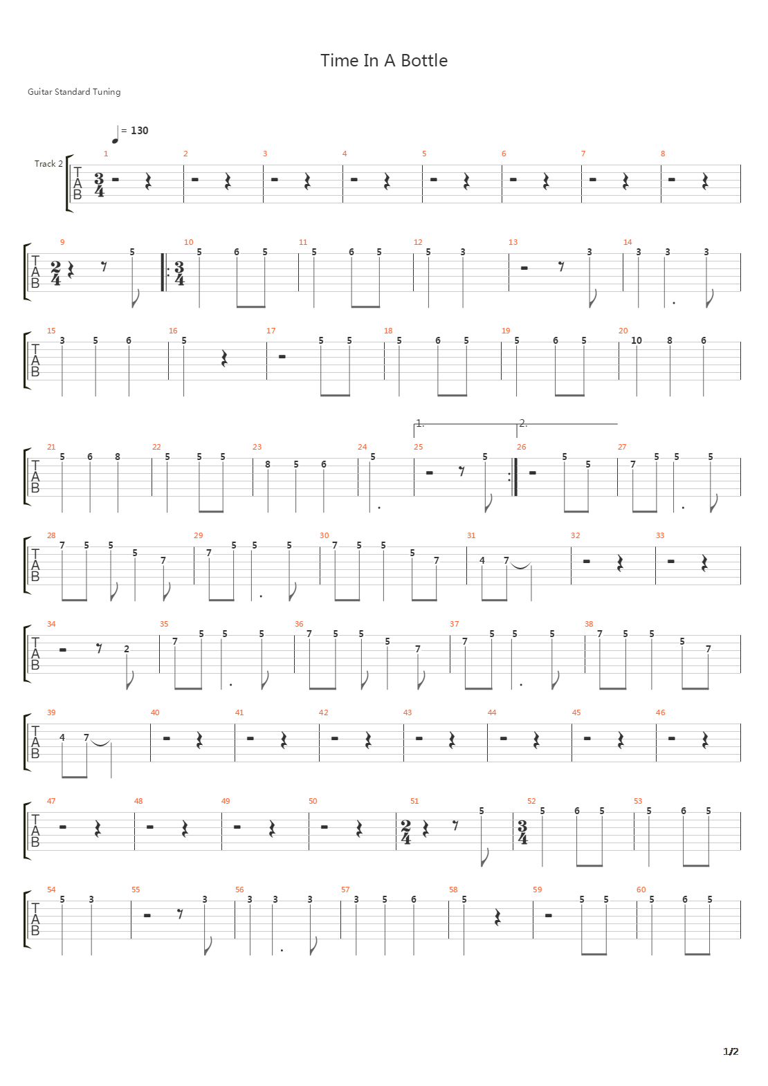 Time In A Bottle吉他谱