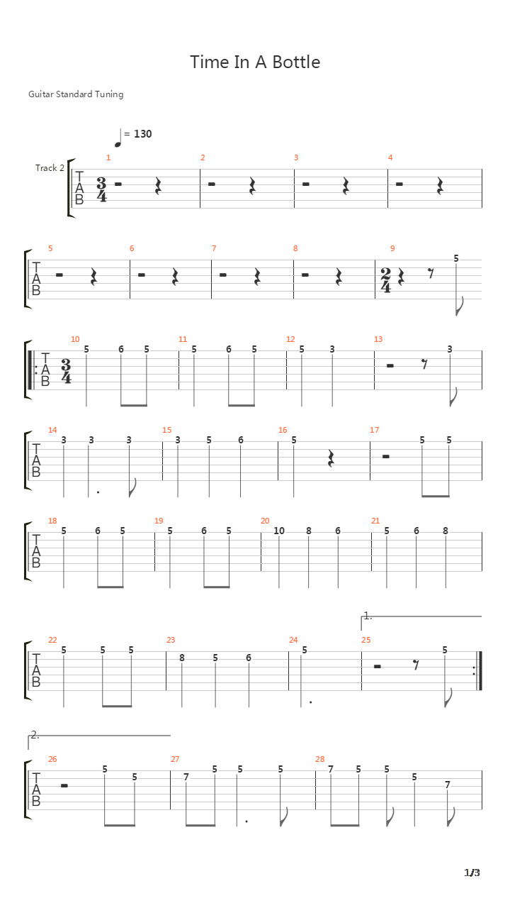 Time In A Bottle吉他谱