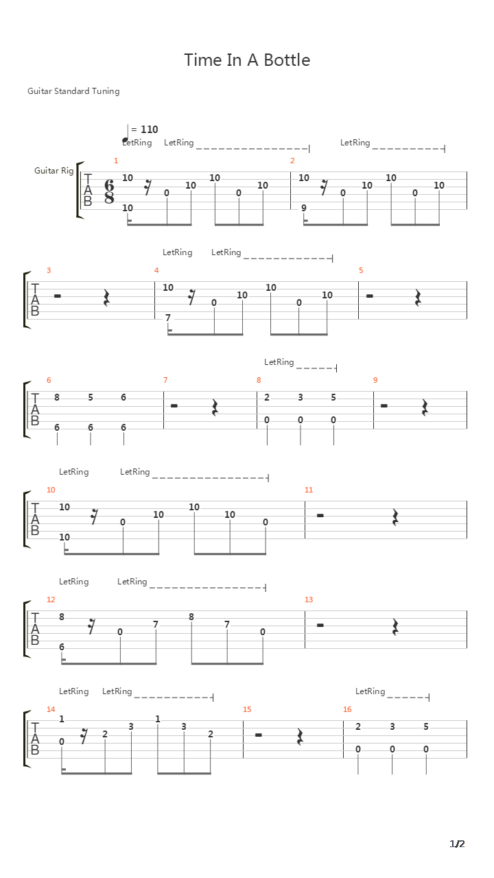 Time In A Bottle吉他谱