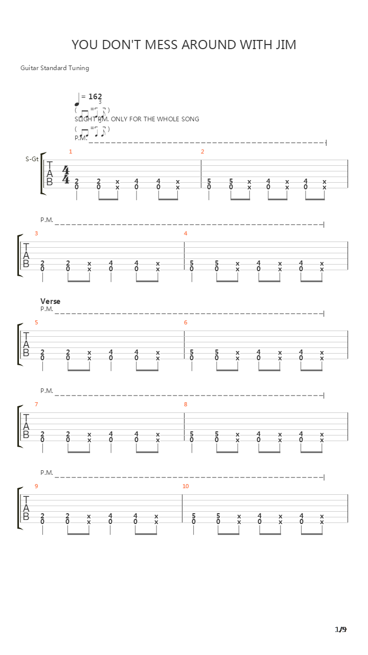 You Dont Mess Around With Jim吉他谱