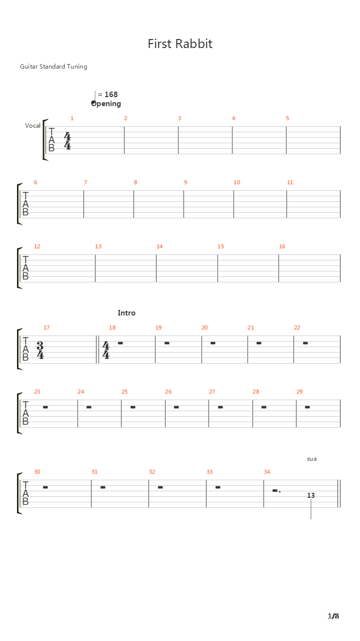 First Rabbit吉他谱