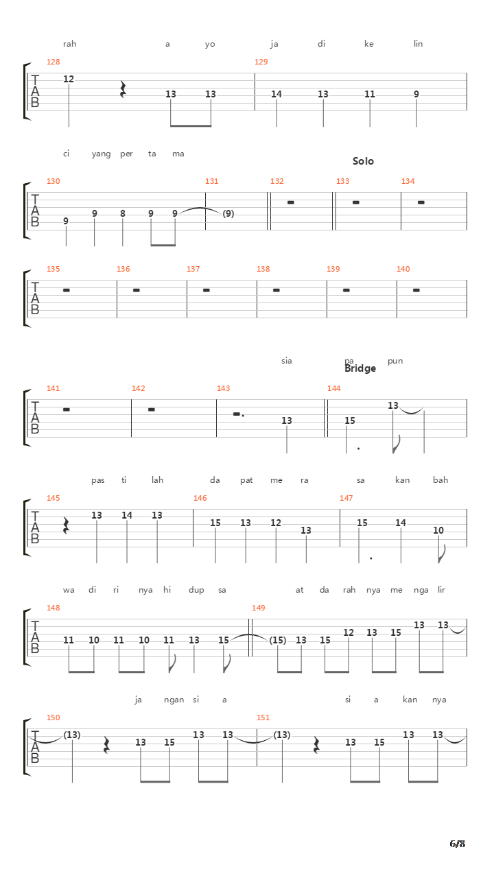 First Rabbit吉他谱