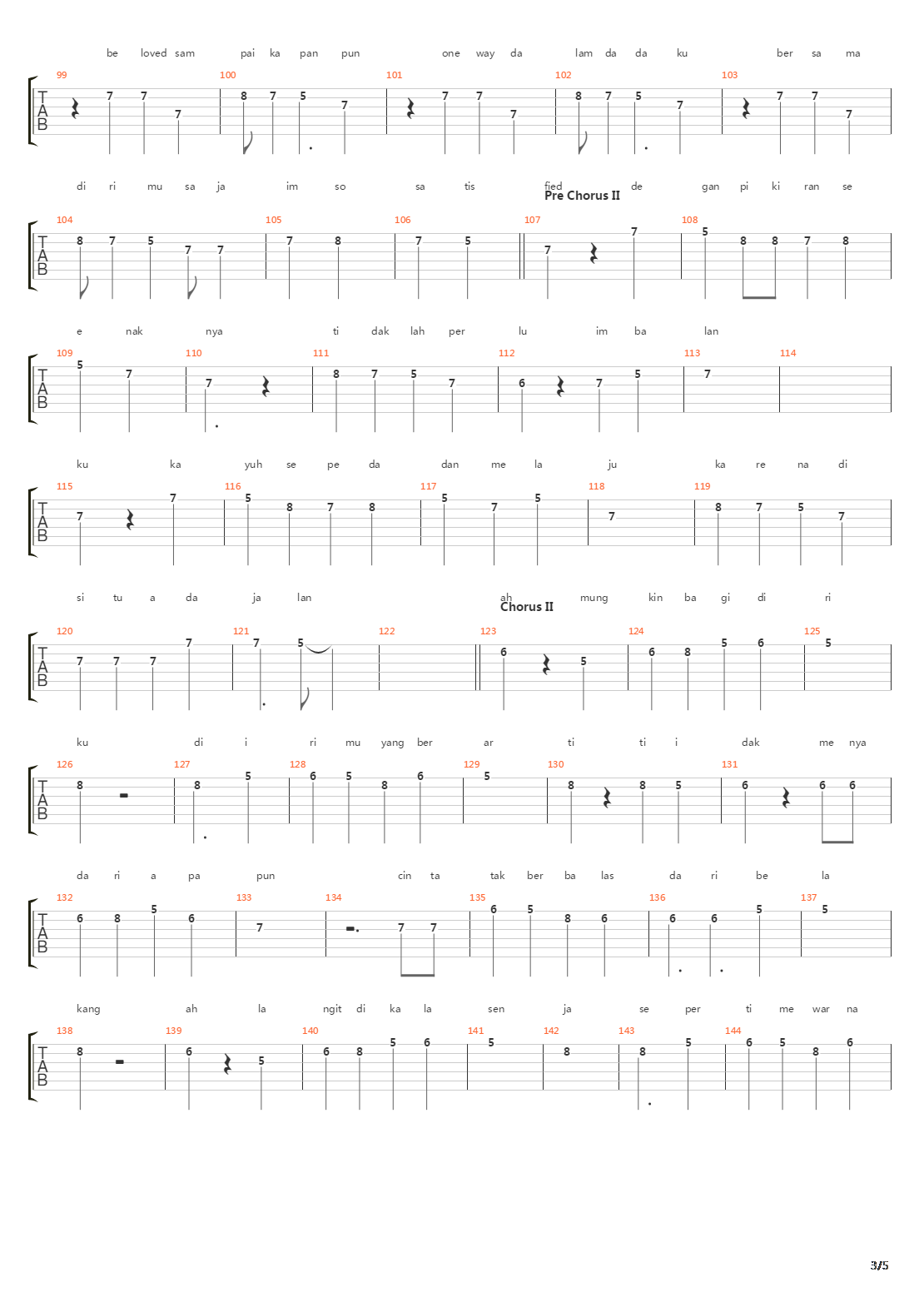 Futari Nori No Jitensha(2人乗りの自転車)吉他谱