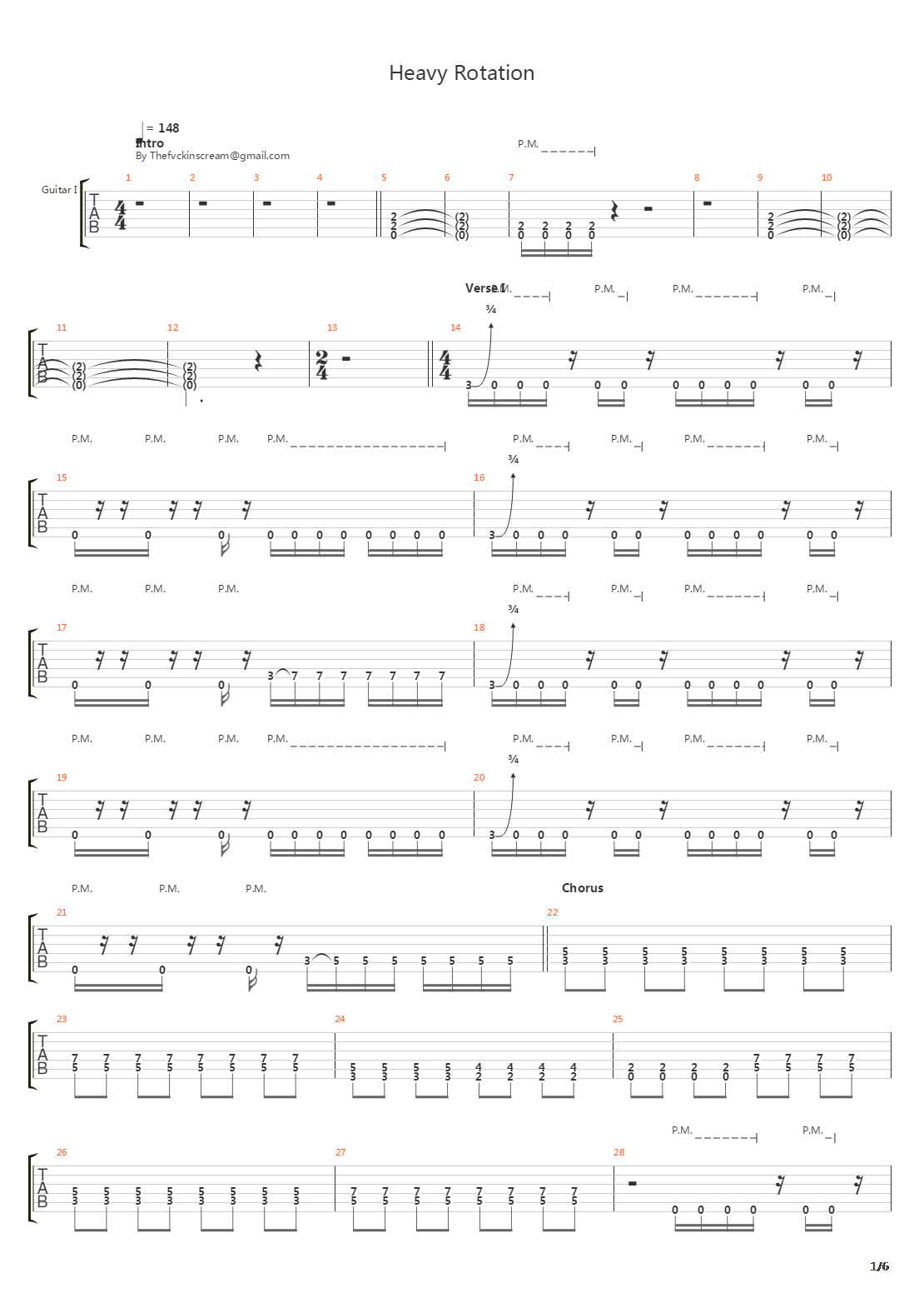 Heavy Rotation Screamo吉他谱