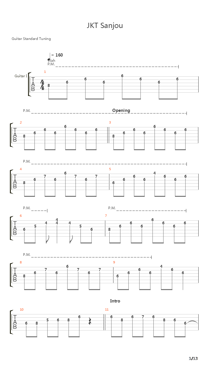 JKT参上吉他谱