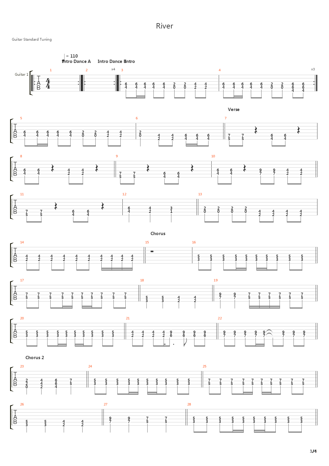 River吉他谱