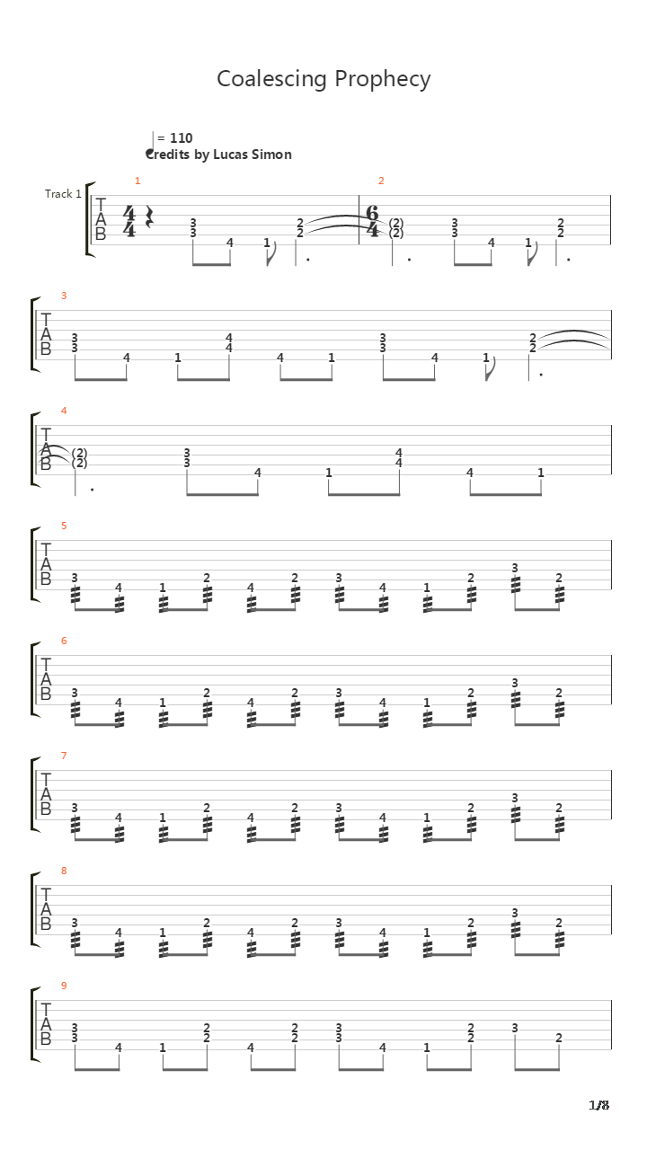 Coalescing Prophecy吉他谱