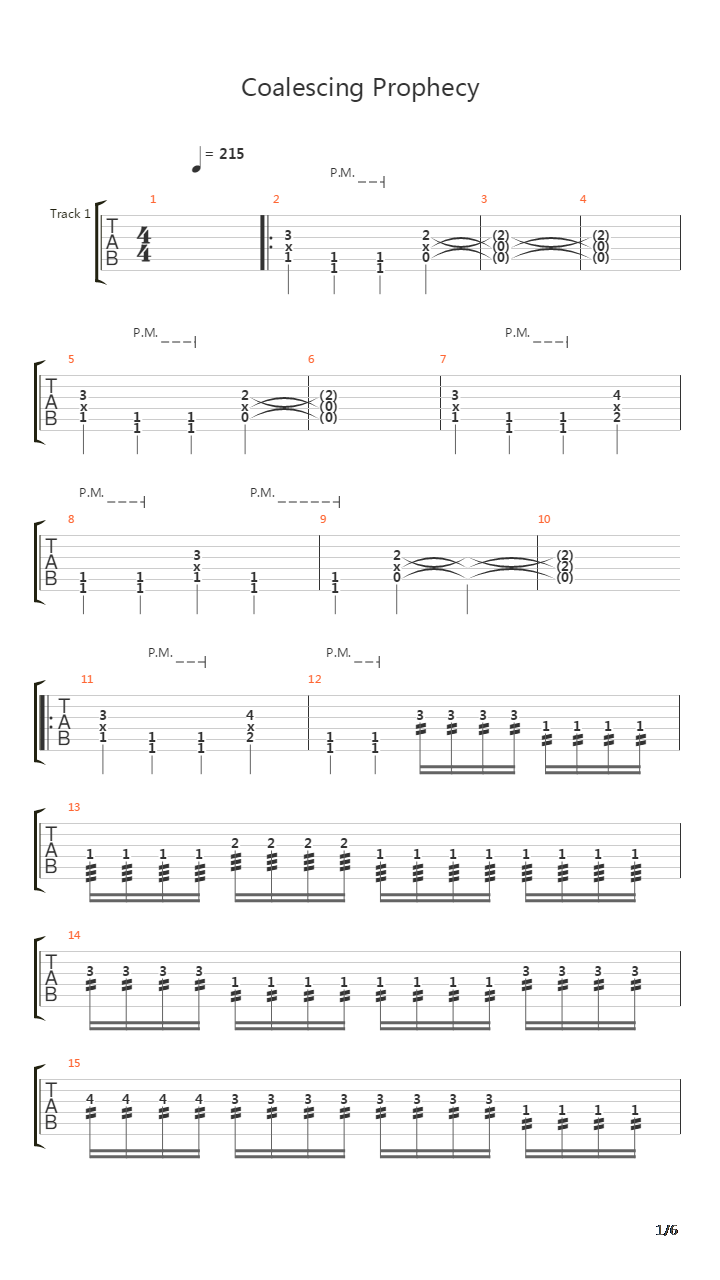 Coalescing Prophecy吉他谱