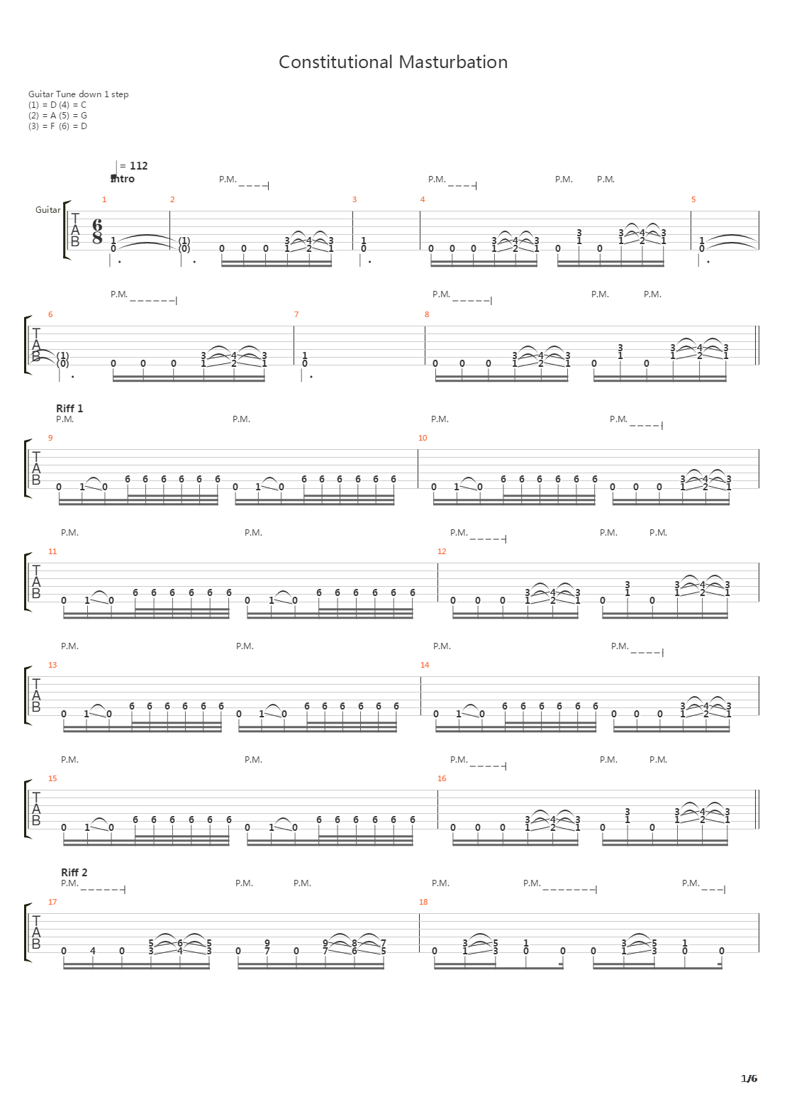 Constitutional Masturbation吉他谱