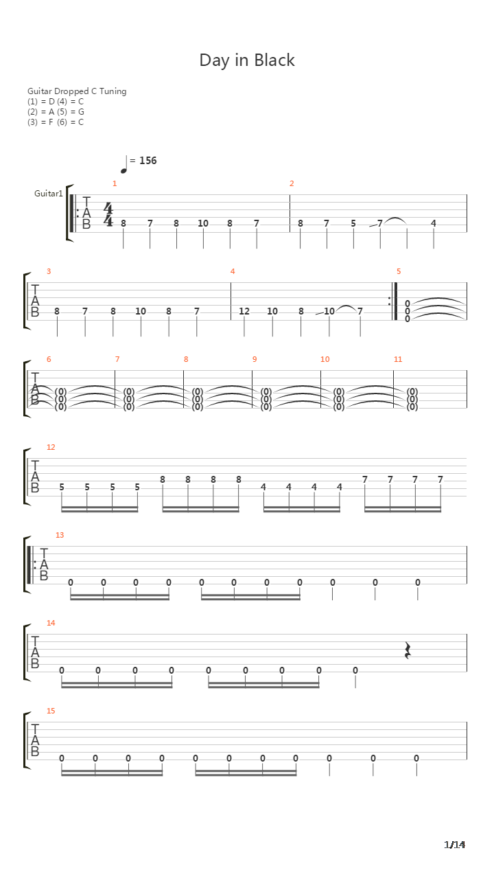 Day In Black吉他谱