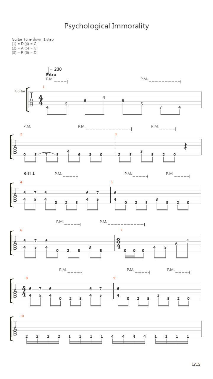 Psychological Immorality吉他谱