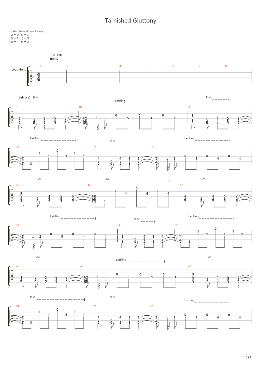 Tarnished Gluttony吉他谱