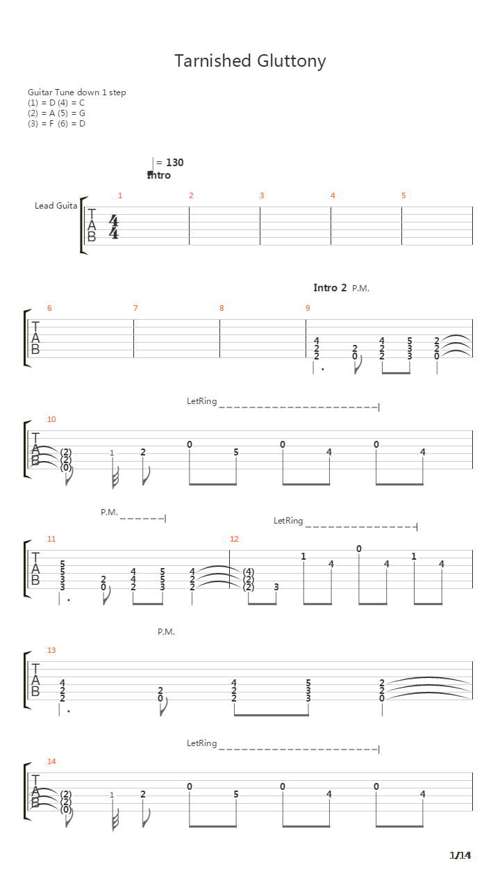 Tarnished Gluttony吉他谱