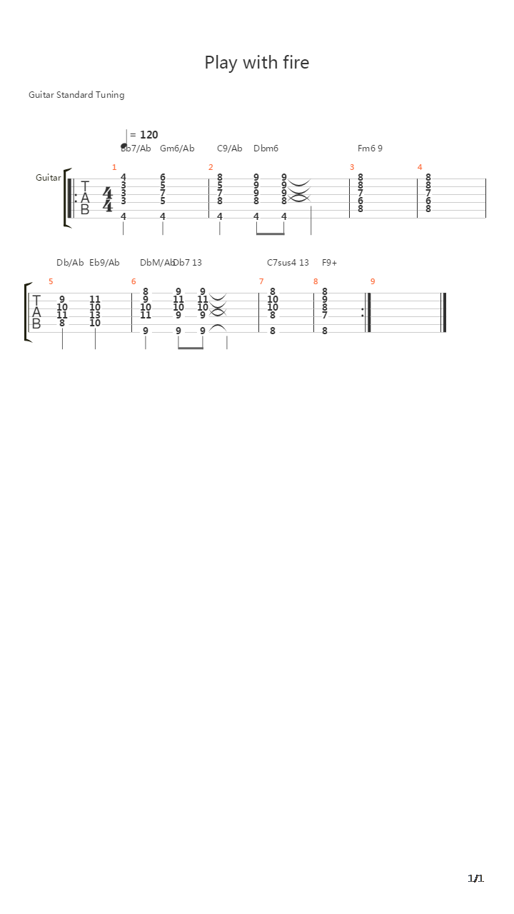 Play With Fire吉他谱