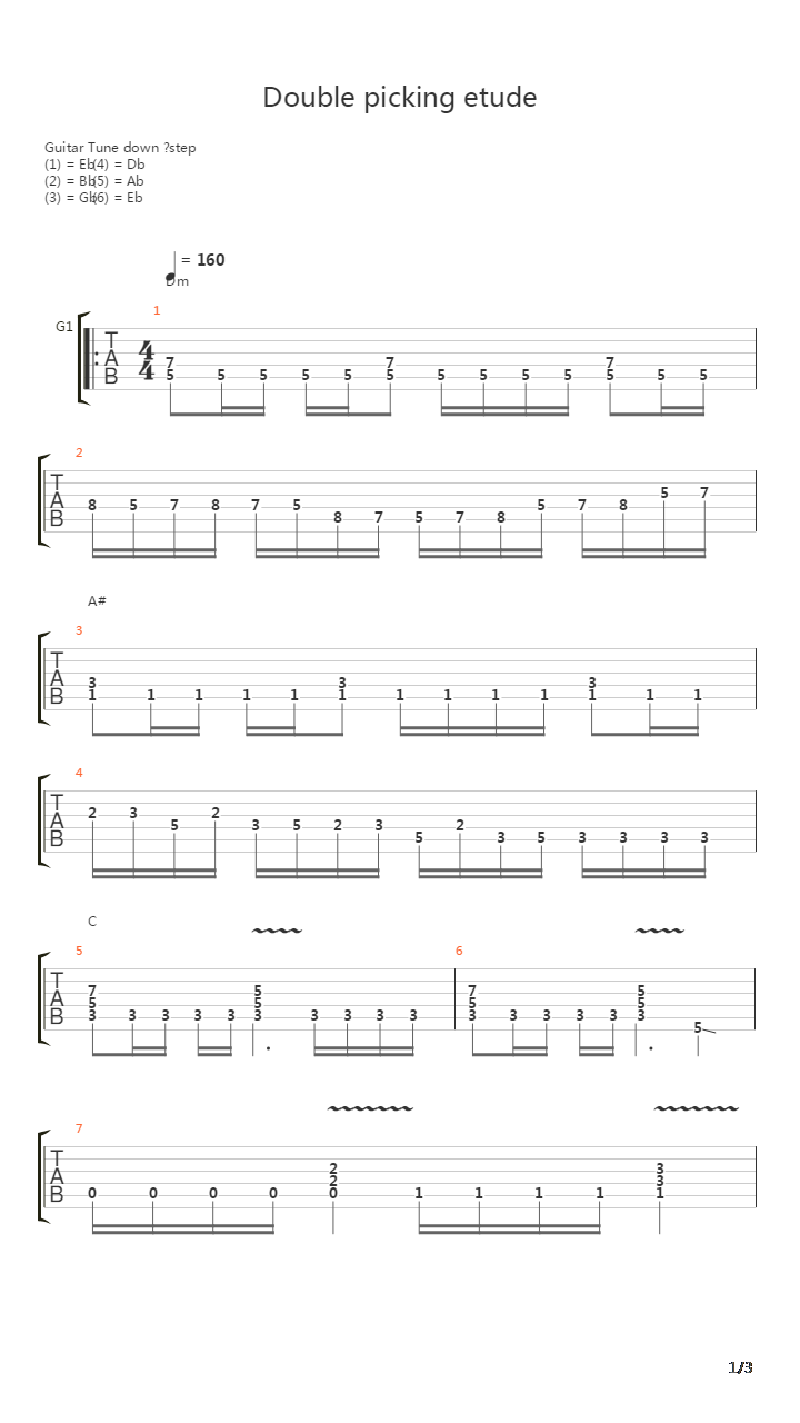 Double Picking Etude吉他谱