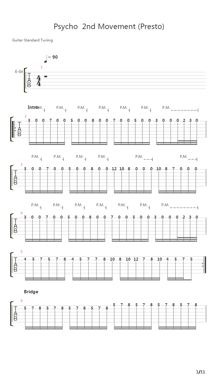 Psycho Second Movement吉他谱