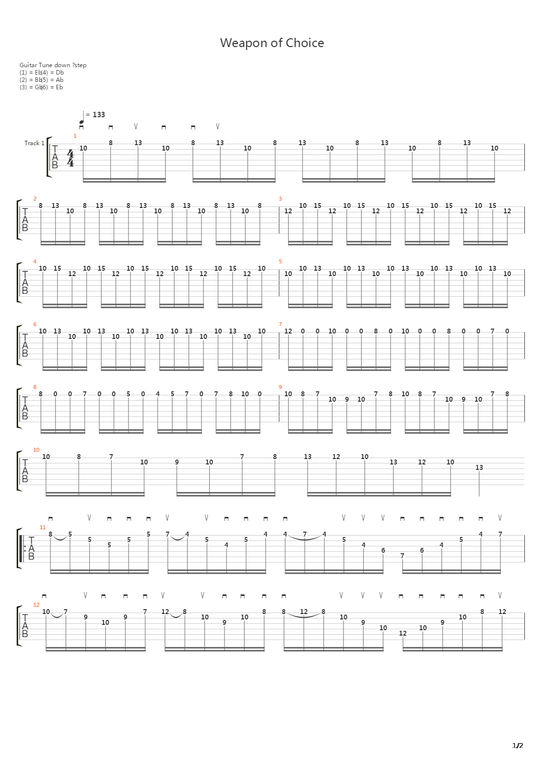 Weapon Of Choice吉他谱
