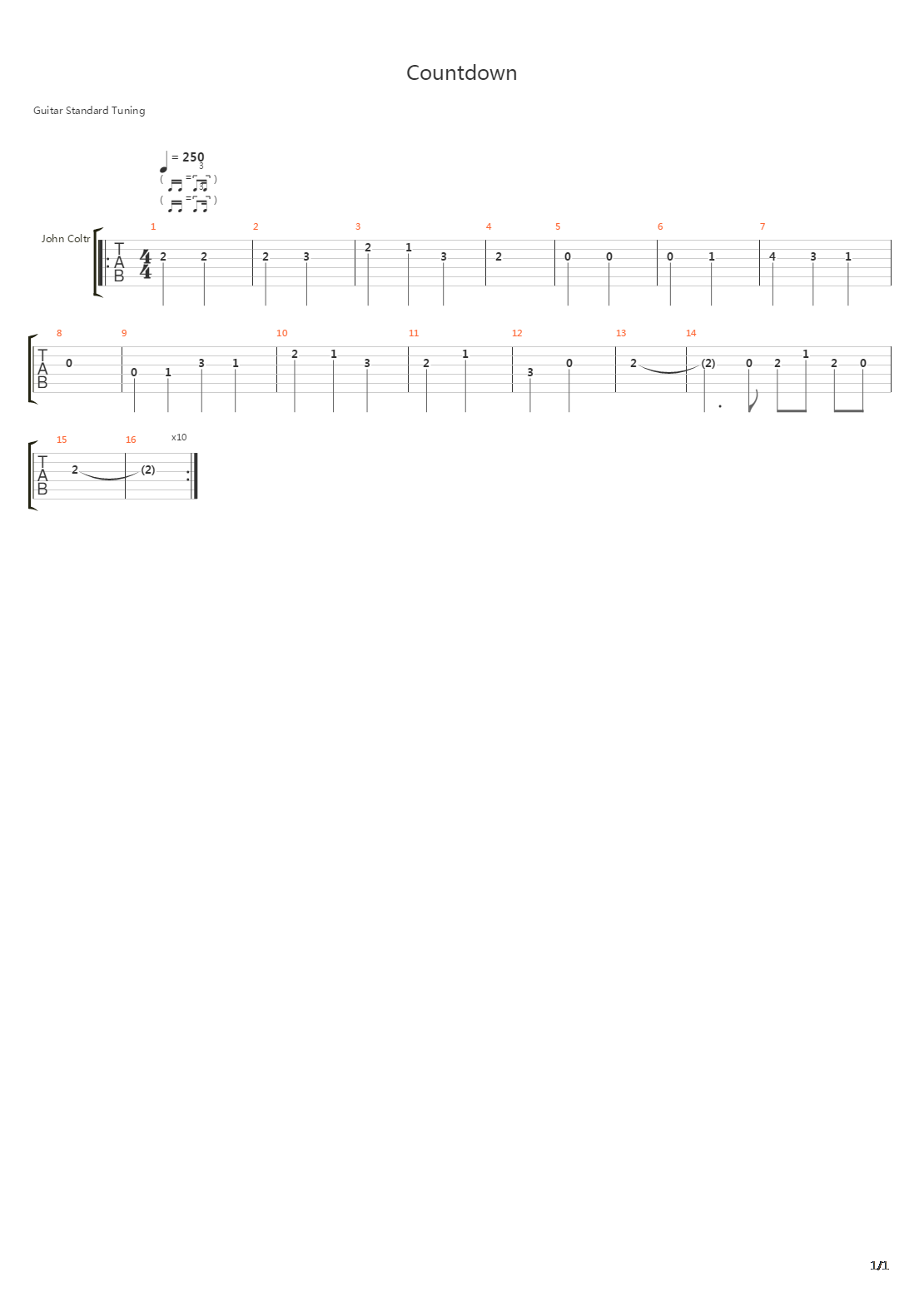 Countdown吉他谱