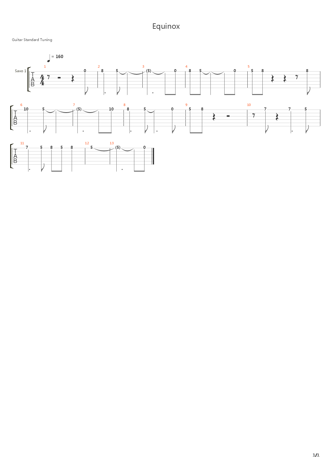 Equinox吉他谱