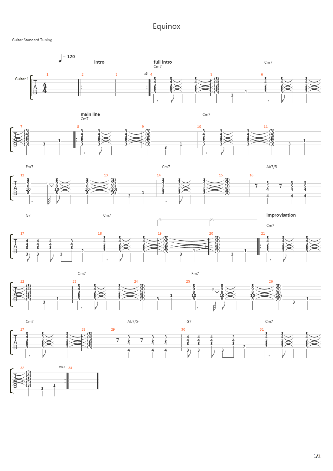 Equinoxbuilt For Improvising吉他谱