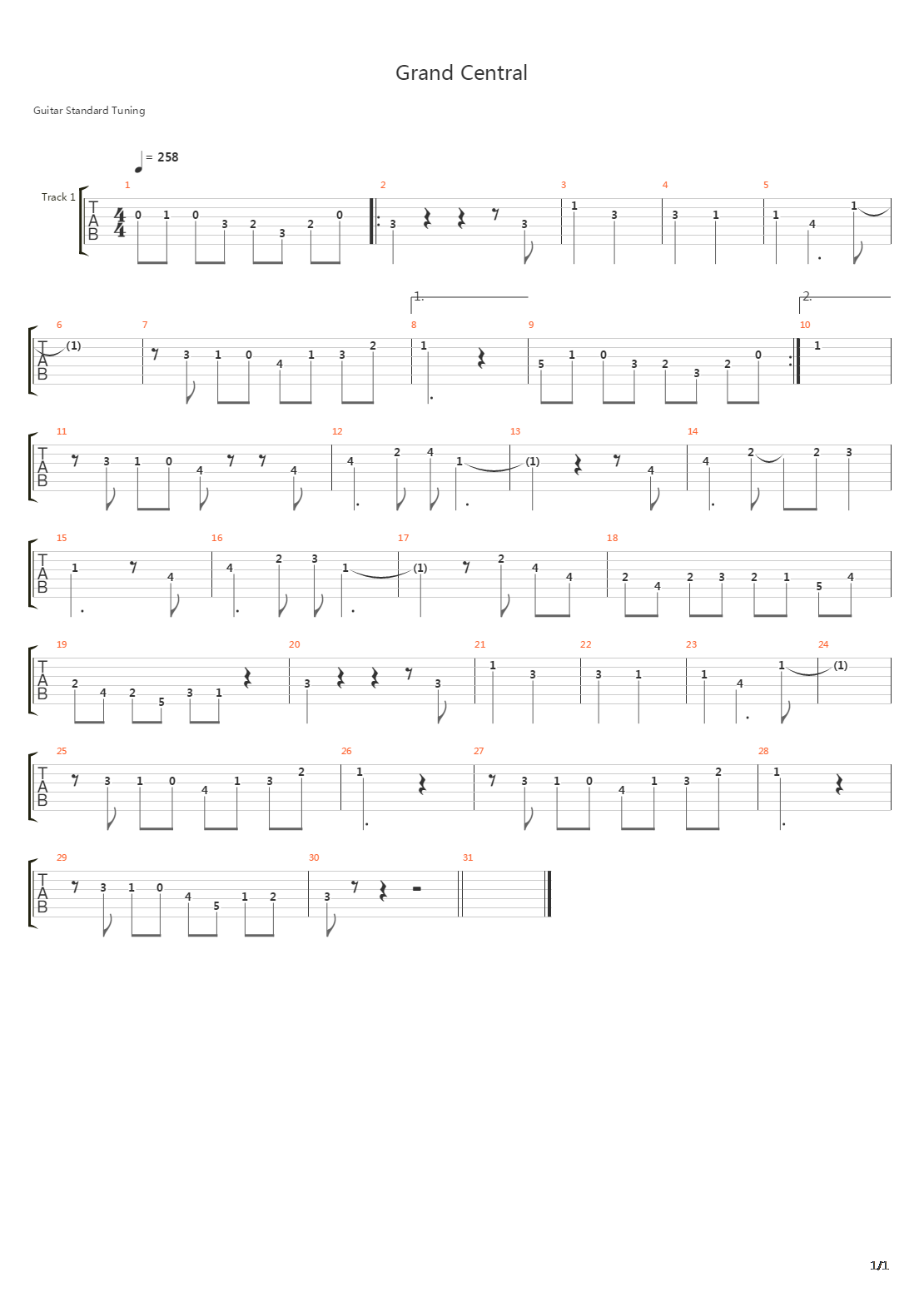 Grand Central吉他谱