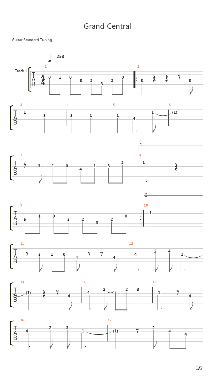 Grand Central吉他谱