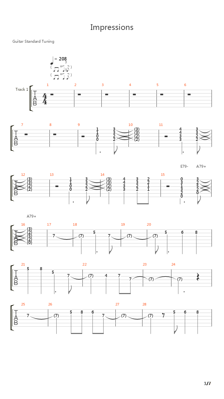 Impressions吉他谱