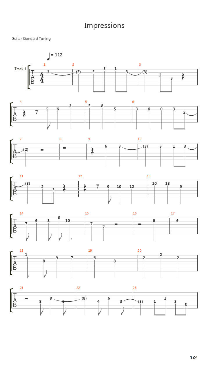 Impressions吉他谱