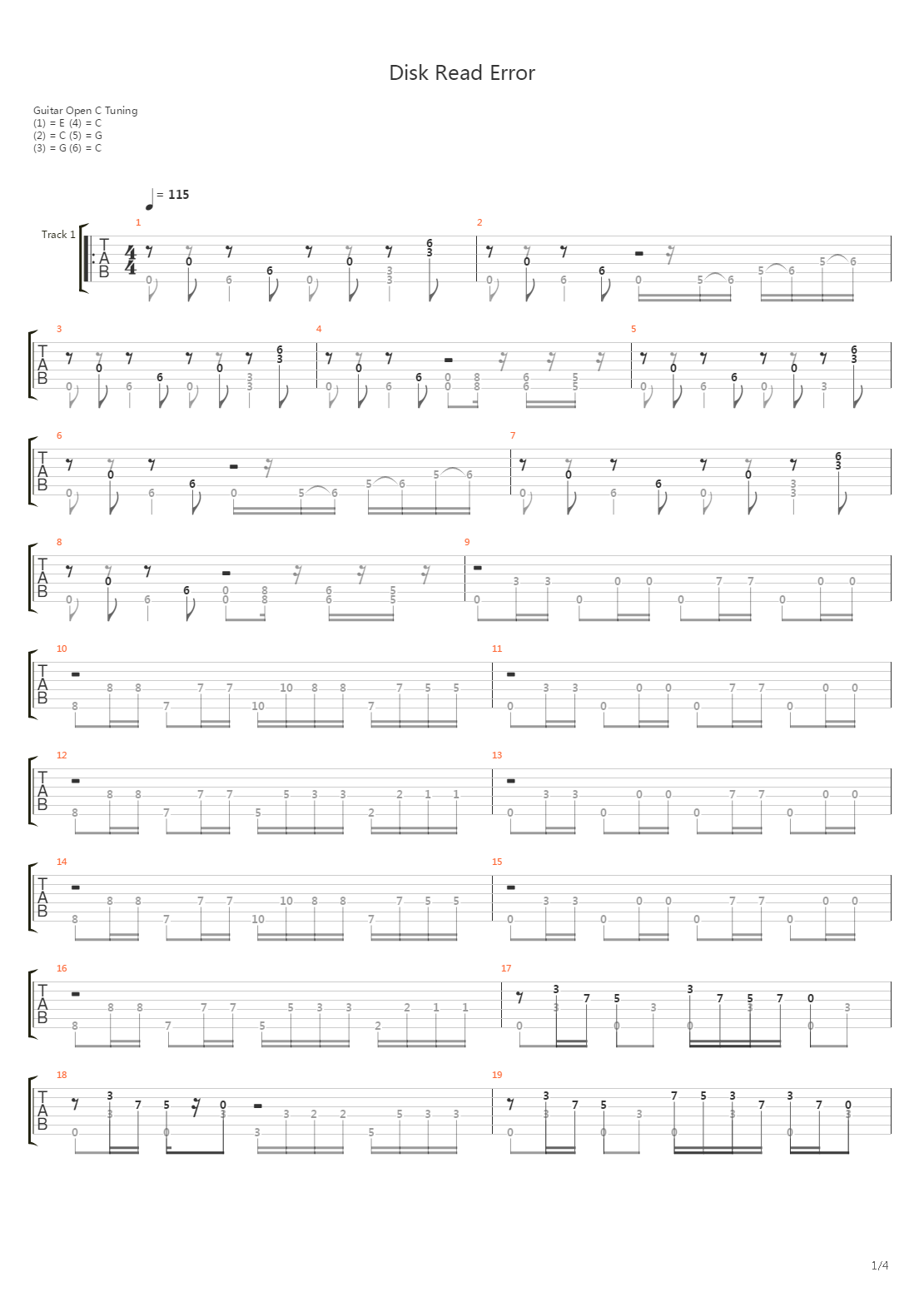 Disk Read Error吉他谱