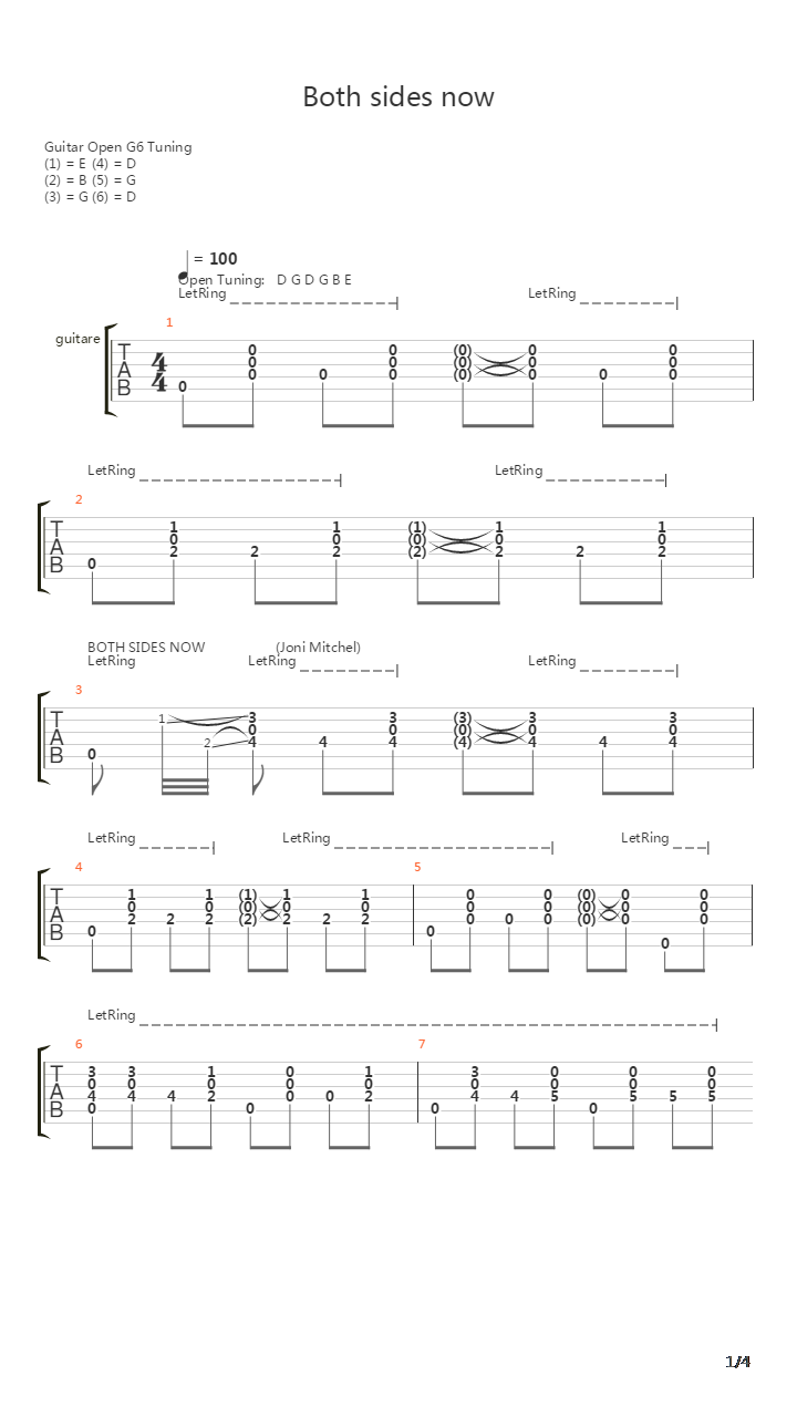 Both Sides Now吉他谱