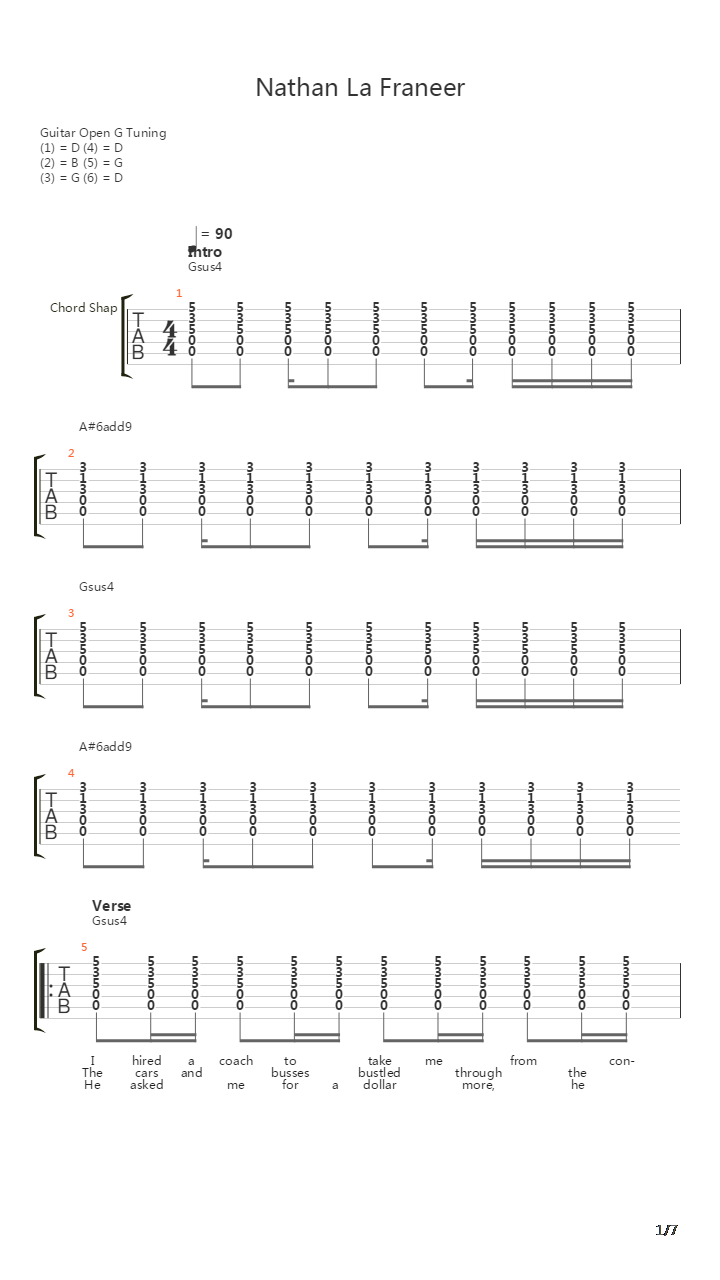 Nathan La Franeer吉他谱