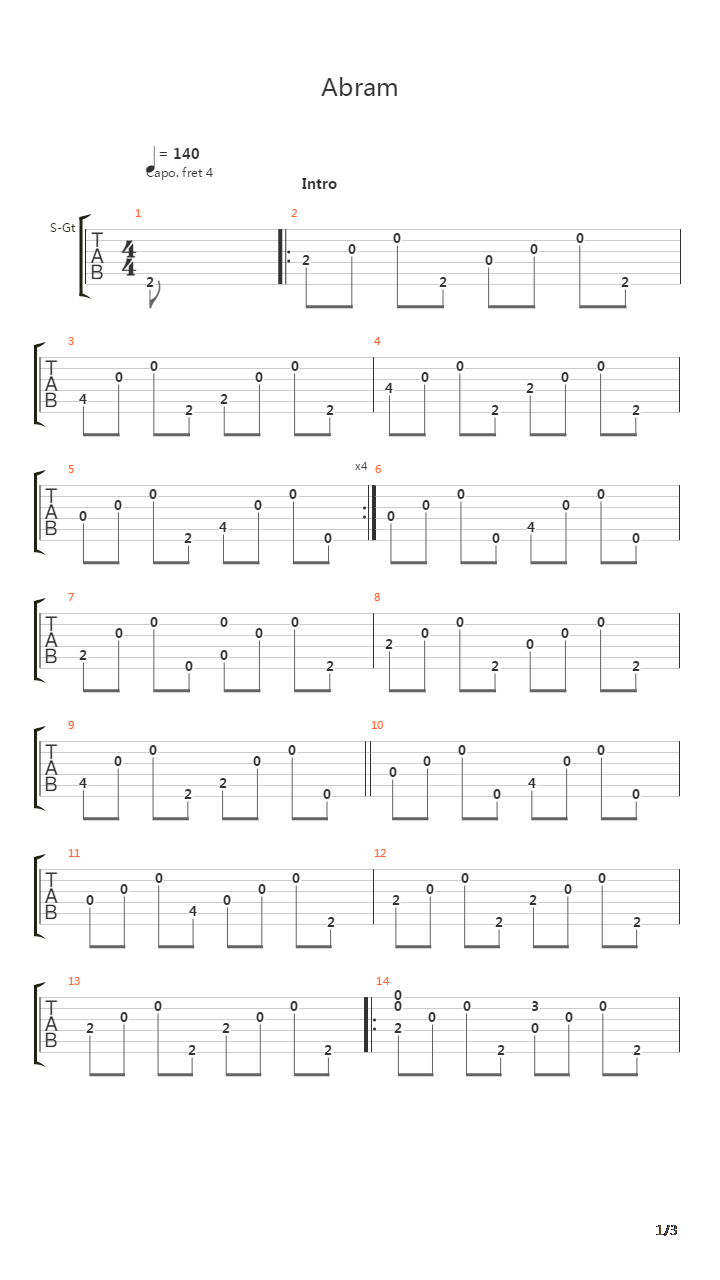 Abram吉他谱