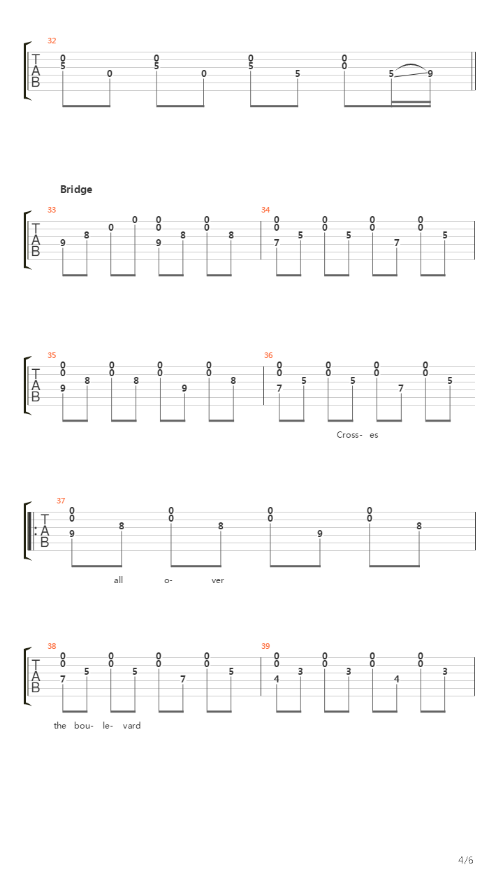 Crosses吉他谱