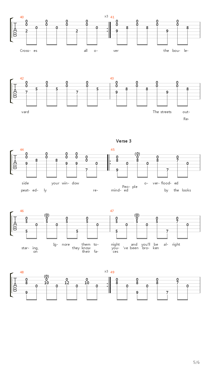 Crosses吉他谱