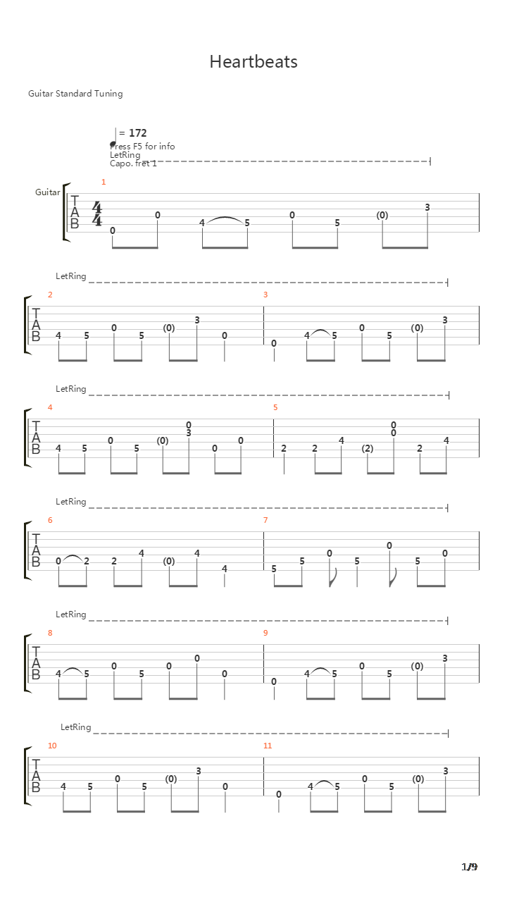 Heartbeats吉他谱