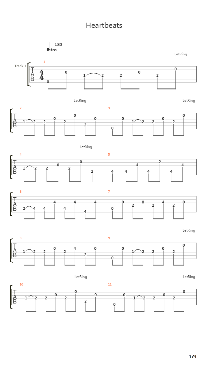 Heartbeats吉他谱
