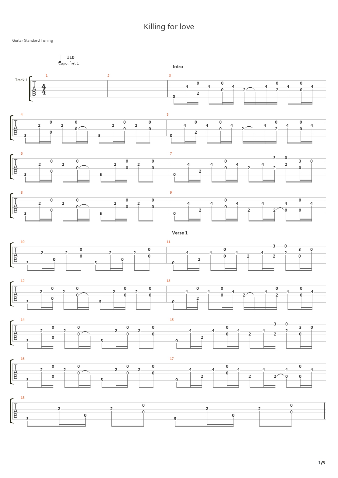 Killing For Love吉他谱