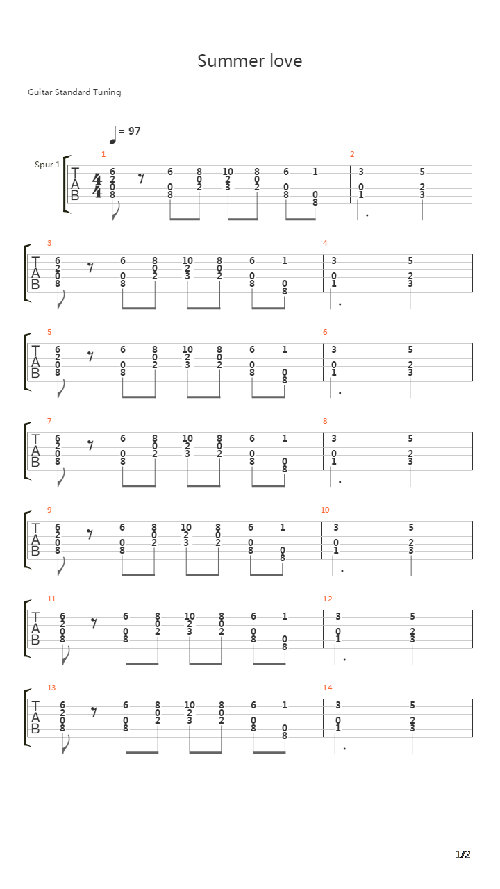 Summer Love吉他谱