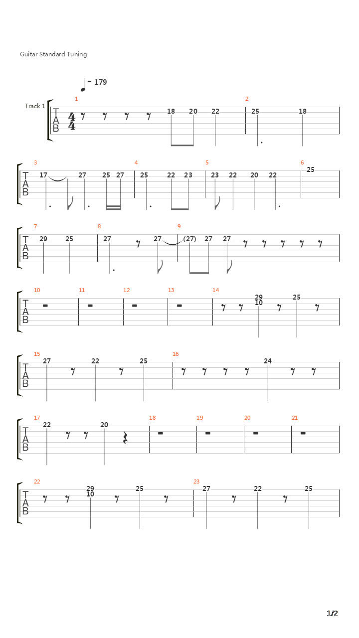 刀剑神域 OP - Crossing Field [含鼓总谱]吉他谱