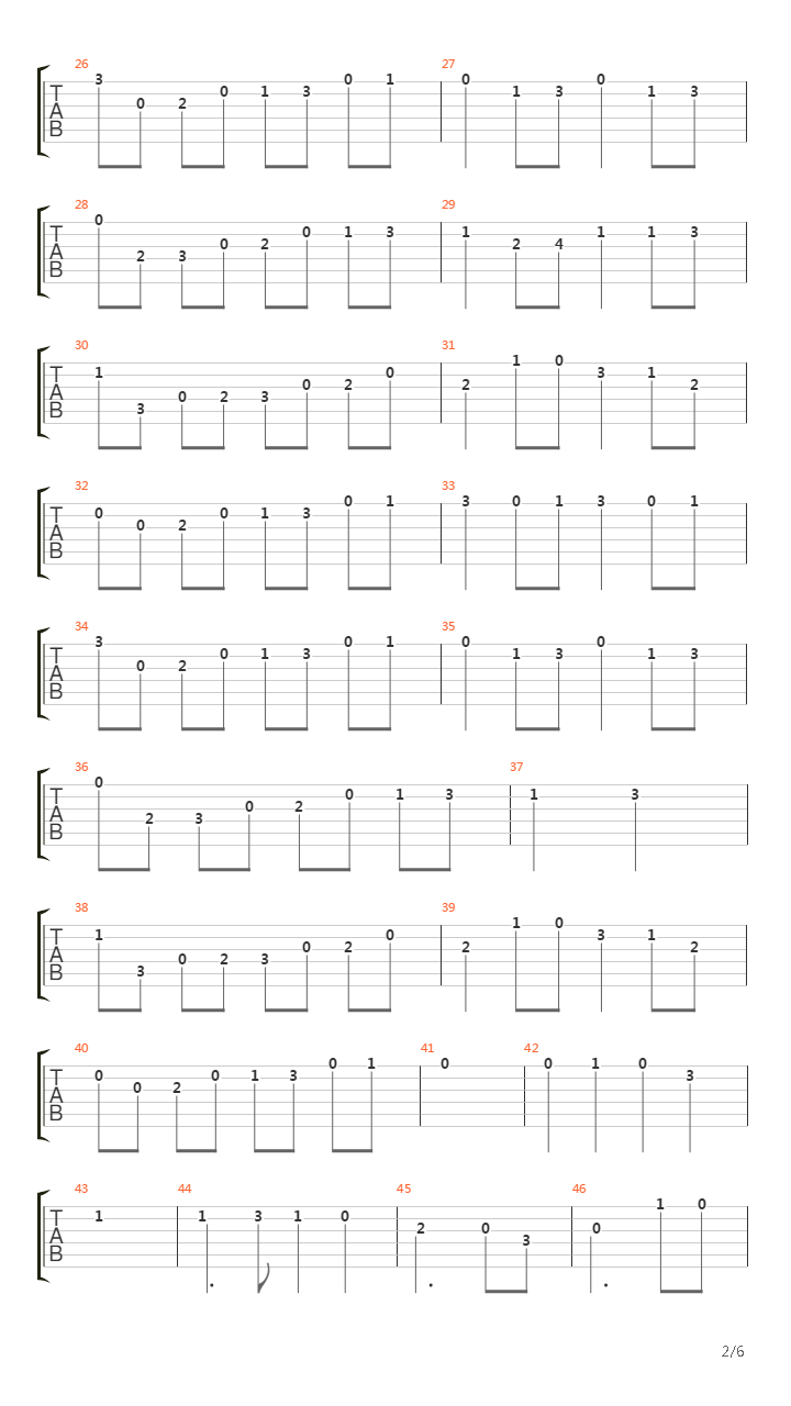 卡农(Canon in C)吉他谱