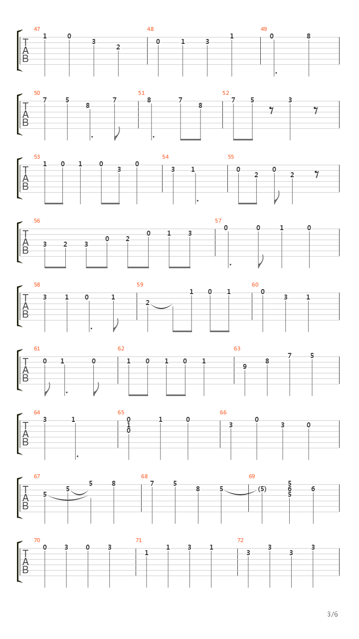 卡农(Canon in C)吉他谱