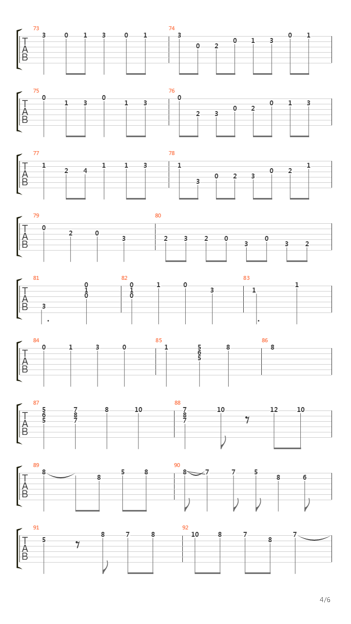 卡农(Canon in C)吉他谱