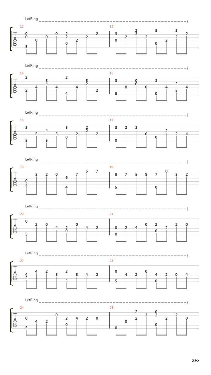 卡农(Canon in D Major)吉他谱