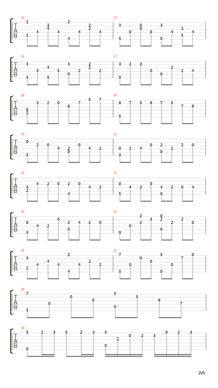 卡农(Canon in D)吉他谱