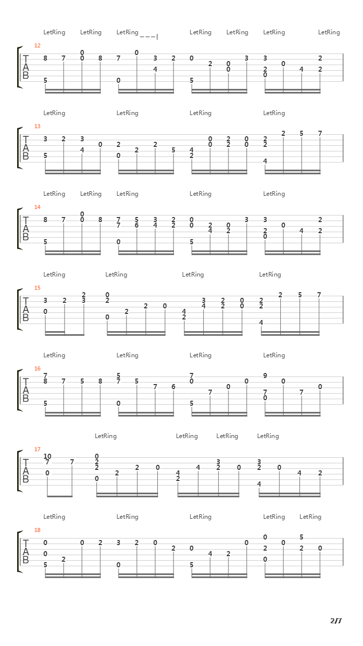 卡农(Canon in D)吉他谱