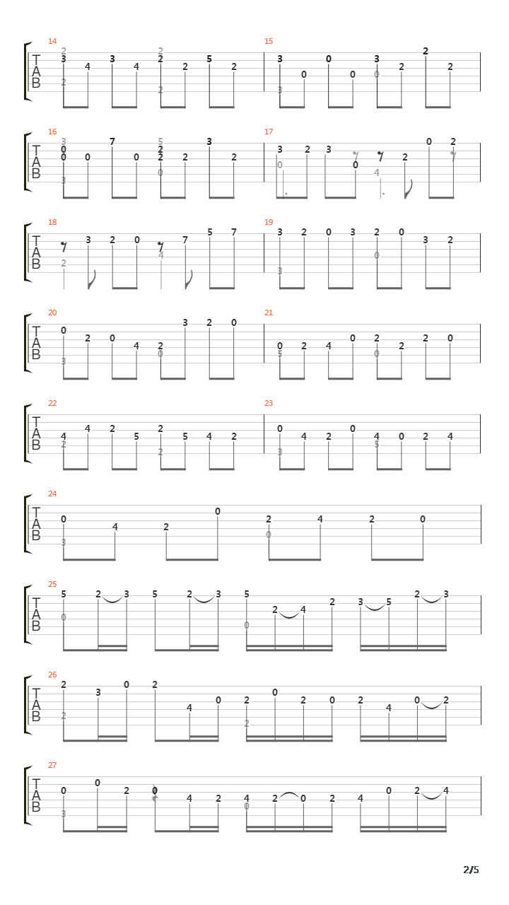 卡农(Canon in D)吉他谱